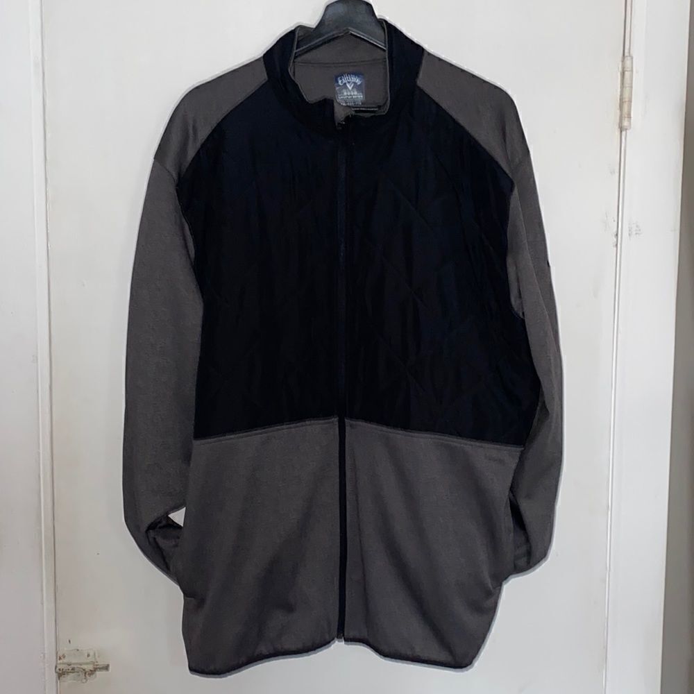 CALLAWAY Weather Series Gray and Black Lightweight Zip Up Jacket-XXL